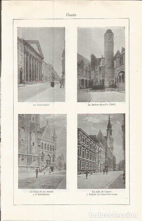 Otros art&iacute;culos de coleccionismo en papel: LAMINA ESPASA 37530: Universidad y Lonja de Gante, Belgica - Varios