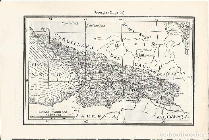 Otros art&iacute;culos de coleccionismo en papel: LAMINA ESPASA 37629: Mapa de Georgia - Varios
