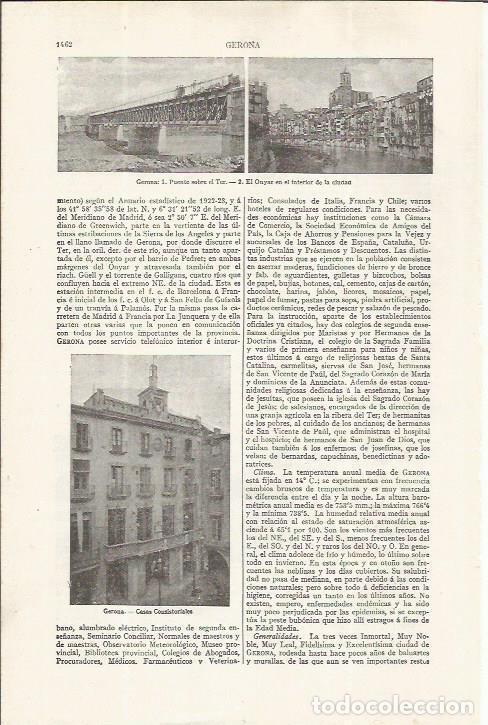 Otros art&iacute;culos de coleccionismo en papel: LAMINA ESPASA 37643: Puente, casas y ayuntamiento de Girona - Varios