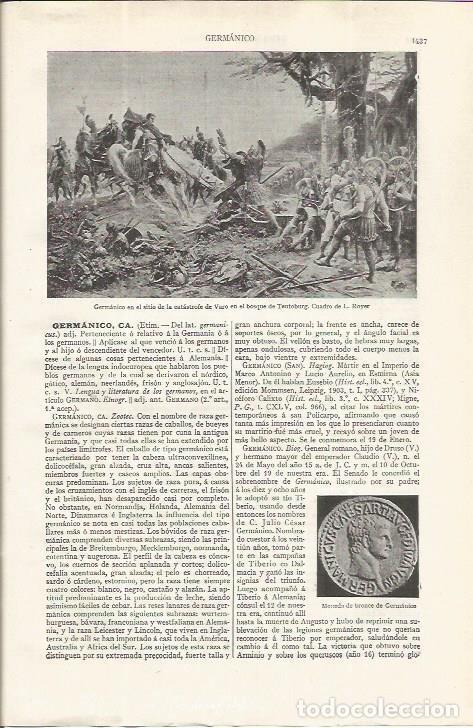 Otros art&iacute;culos de coleccionismo en papel: LAMINA ESPASA 37637: Germanico en el sitio de la catastrofe, por L. Royer - Varios