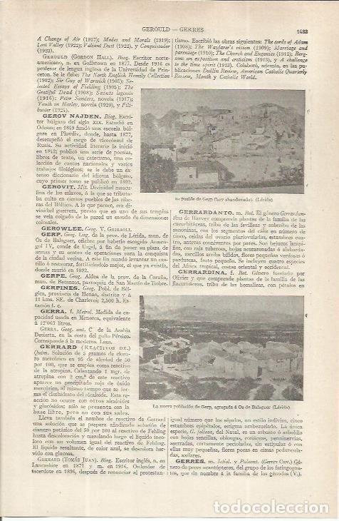 Otros art&iacute;culos de coleccionismo en papel: LAMINA ESPASA 37656: Vistas de Gerp, Girona - Varios