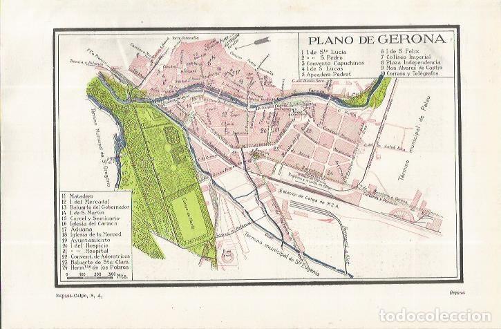 Otros art&iacute;culos de coleccionismo en papel: LAMINA ESPASA 37645: Plano de Girona - Varios