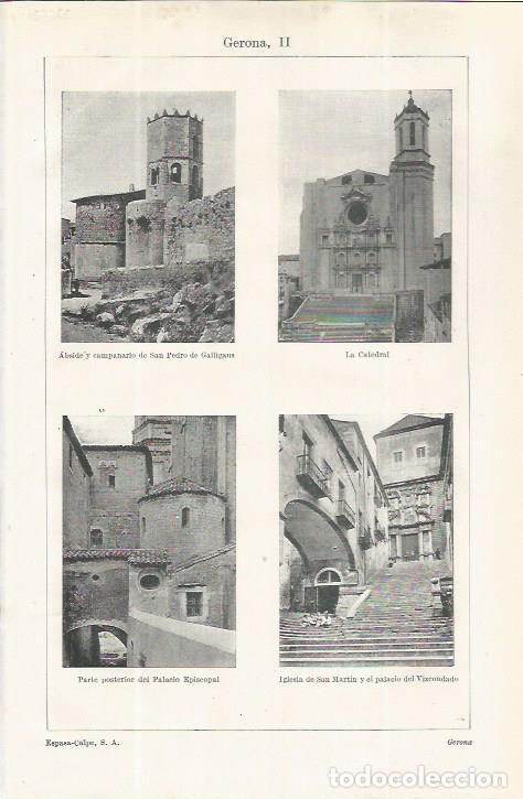 Otros art&iacute;culos de coleccionismo en papel: LAMINA ESPASA 37653: Catedral. Sant Pere Galligans y Palacio Episcopal de Girona - Varios