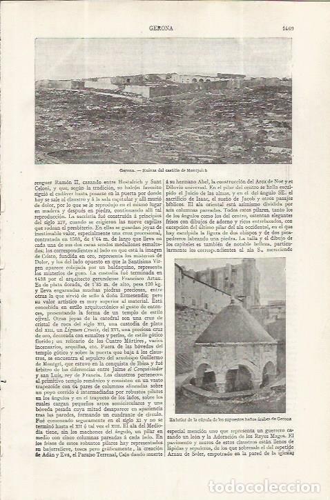 Otros art&iacute;culos de coleccionismo en papel: LAMINA ESPASA 37648: Castillo de Montjuic en Girona - Varios