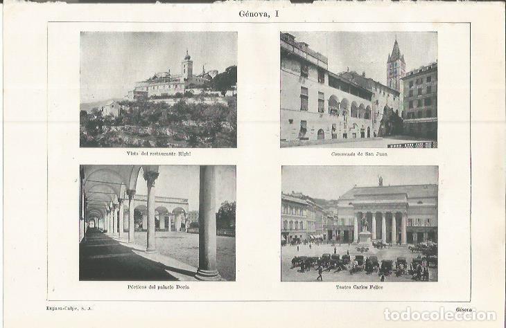Otros art&iacute;culos de coleccionismo en papel: LAMINA ESPASA 37619: Edificios de Genova - Varios
