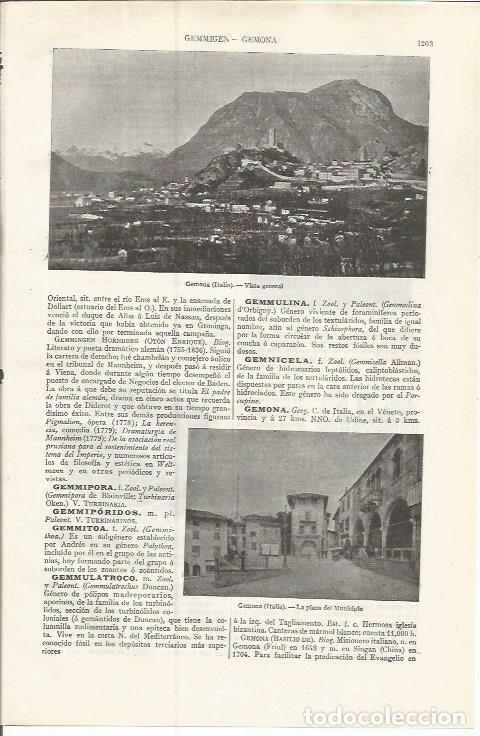 Otros art&iacute;culos de coleccionismo en papel: LAMINA ESPASA 37609: Vista y plaza de Gemona, Italia - Varios