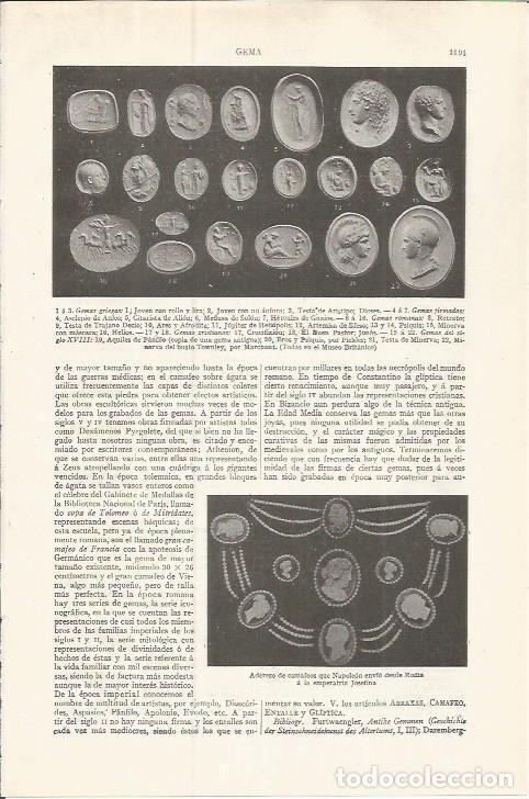 Otros art&iacute;culos de coleccionismo en papel: LAMINA ESPASA 37607: Gemas griegas - Varios