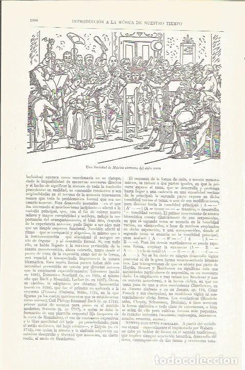 Otros art&iacute;culos de coleccionismo en papel: LAMINA ESPASA 37334: Sociedad de Musica de Alemania del siglo XVIII - Varios
