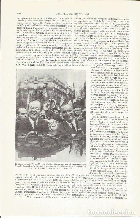 Otros art&iacute;culos de coleccionismo en papel: LAMINA ESPASA 37349: El viceprimer ministro Humphrey con Pompidou - Varios