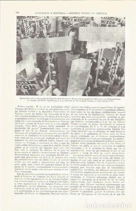 Otros art&iacute;culos de coleccionismo en papel: LAMINA ESPASA 37283: Convencion del Partido Republicano en Miami en 1968 - Varios