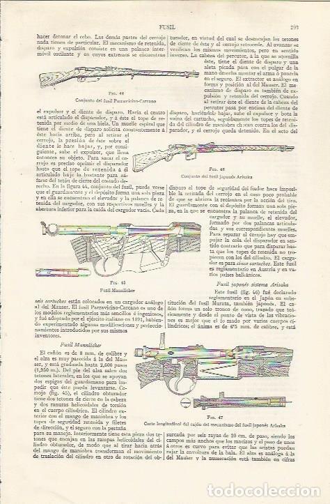 Otros art&iacute;culos de coleccionismo en papel: LAMINA ESPASA 37421: Tipos de fusil - Varios