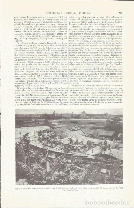 Otros Art&iacute;culos de Coleccionismo en Papel: LAMINA ESPASA 37286: Terremoto de Manila de 1968 - Varios