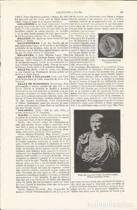 Otros Art&iacute;culos de Coleccionismo en Papel: LAMINA ESPASA 37464: Busto del emperador Galba - Varios