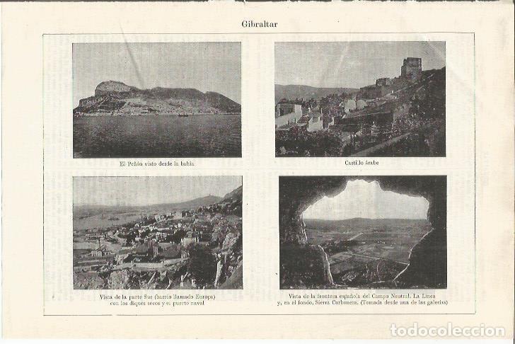 Otros Art&iacute;culos de Coleccionismo en Papel: LAMINA ESPASA 37443: Vistas de Gibraltar - Varios