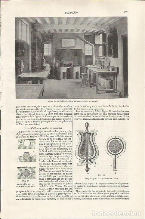 Otros Art&iacute;culos de Coleccionismo en Papel: LAMINA ESPASA 37400: Taller de fundicion en el Museo de Amberes - Varios