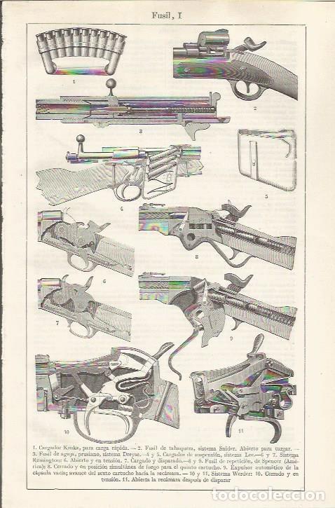 Otros Art&iacute;culos de Coleccionismo en Papel: LAMINA ESPASA 37415: Partes de un fusil - Varios