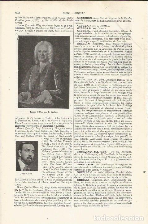 Otros Art&iacute;culos de Coleccionismo en Papel: LAMINA ESPASA 37446: Jacobo Gibbs, por E. Walker - Varios