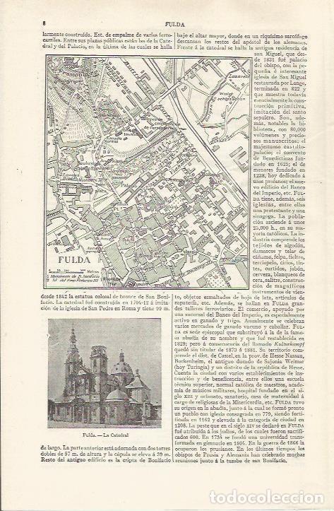 Otros Art&iacute;culos de Coleccionismo en Papel: LAMINA ESPASA 37389: Plano de Fulda, Alemania - Varios