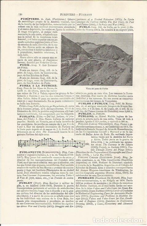 Otros art&iacute;culos de coleccionismo en papel: LAMINA ESPASA 37411: Paso de Furka, Suiza - Varios