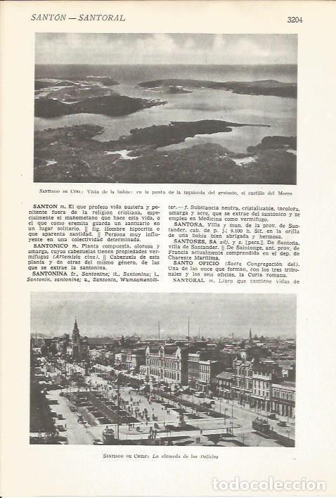 Otros art&iacute;culos de coleccionismo en papel: LAMINA 51558: Vistas de Santiago de Cuba y de Santiago de Chile - VVAA