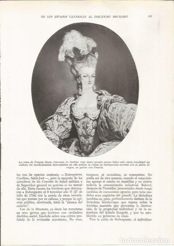 Otros art&iacute;culos de coleccionismo en papel: LAMINA 26108: La reina Maria Antonieta - VVAA