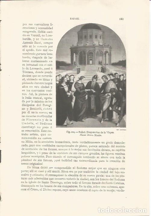 Altri oggetti di carta: LAMINA 26814: Desposorios de la Virgen, por Rafael - J. Pijoan
