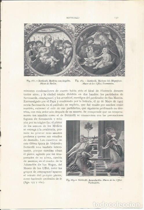 Otros art&iacute;culos de coleccionismo en papel: LAMINA 26792: Madona con Angeles y Madona del Magnificat, por Botticelli - J. Pijoan