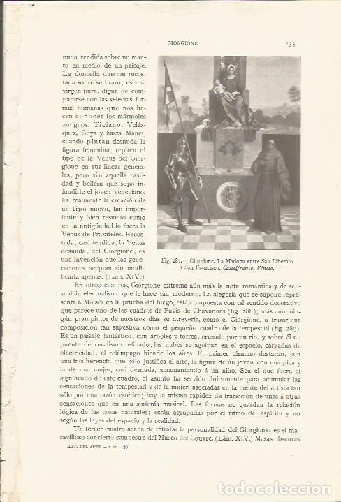 Otros art&iacute;culos de coleccionismo en papel: LAMINA 26839: La Madona entre San Liberato y San Francisco, por Giorgione - J. Pijoan