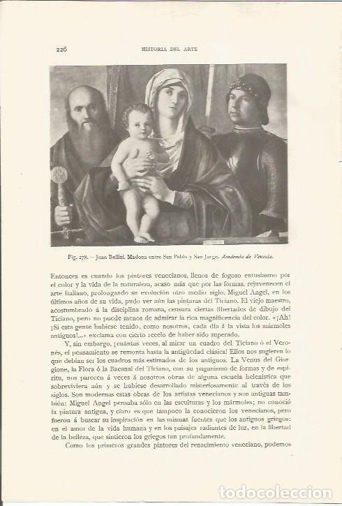 Otros art&iacute;culos de coleccionismo en papel: LAMINA 26834: Madona entre San Pablo y San Jorge, por Juan Bellini - J. Pijoan