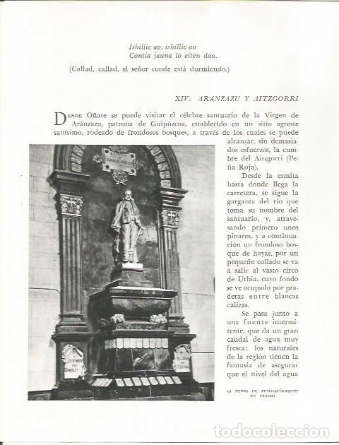 Otros art&iacute;culos de coleccionismo en papel: LAMINA 26519: Tumba de Zumalacarregui en Cegama - Pio Baroja