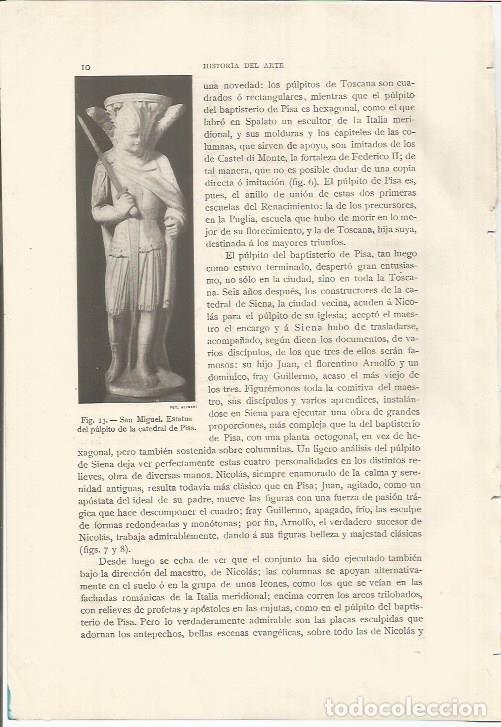 Otros art&iacute;culos de coleccionismo en papel: LAMINA 26724: Estatua de San Miguel de la catedral de Pisa - J. Pijoan