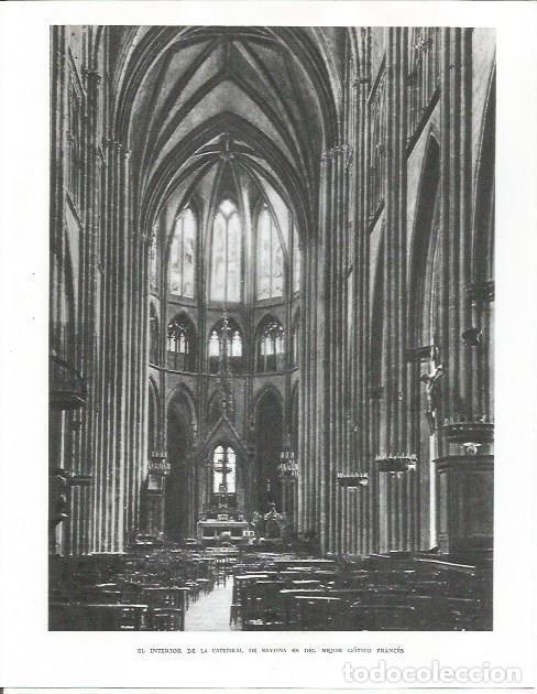 Otros art&iacute;culos de coleccionismo en papel: LAMINA 26668: Interior de la catedral de Bayona - Pio Baroja