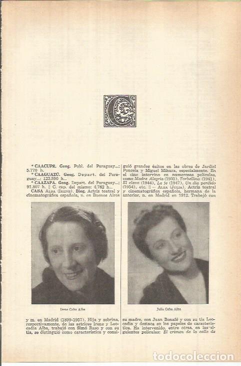 Otros art&iacute;culos de coleccionismo en papel: LAMINA ESPASA 38030: Irene Caba y Julia Caba - Varios
