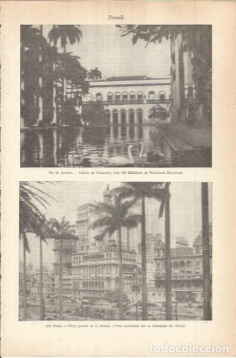 Otros art&iacute;culos de coleccionismo en papel: LAMINA ESPASA 38025: Vistas de Rio de Janeiro y de Sao Paulo - Varios