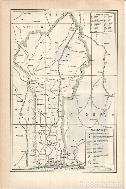 Otros art&iacute;culos de coleccionismo en papel: LAMINA ESPASA 38084: Mapa de Dahomey - Varios