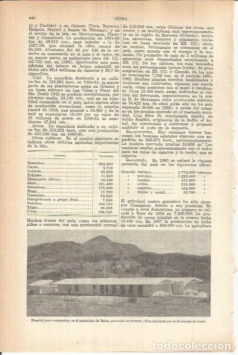 Otros art&iacute;culos de coleccionismo en papel: LAMINA ESPASA 38073: Hospital en Baire, Cuba - Varios