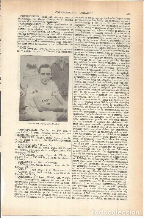 Otros art&iacute;culos de coleccionismo en papel: LAMINA ESPASA 38065: Fausto Coppi - Varios