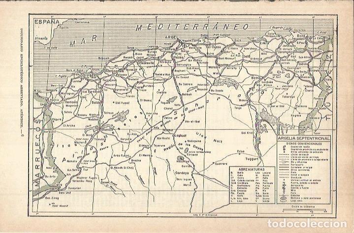 Otros art&iacute;culos de coleccionismo en papel: LAMINA ESPASA 37974: Mapa de Argelia Septentrional - Varios