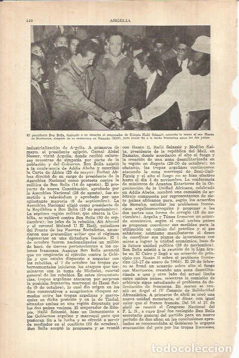 Otros art&iacute;culos de coleccionismo en papel: LAMINA ESPASA 37972: El presidente Ben Bella de Argelia con el emperador de Etiopia - Varios