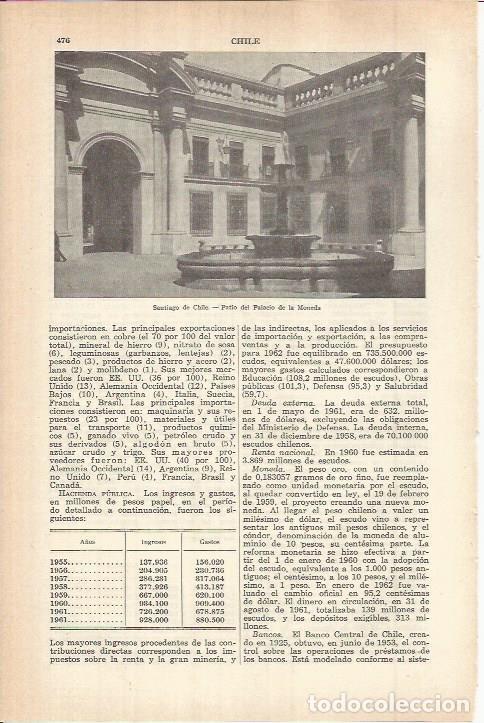 Otros art&iacute;culos de coleccionismo en papel: LAMINA ESPASA 38079: Patio del Palacio de la Moneda de Santiago de Chile - Varios