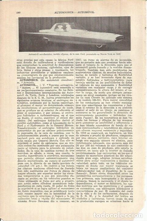 Otros art&iacute;culos de coleccionismo en papel: LAMINA ESPASA 37963: Automovil Gyron de la casa Ford - Varios