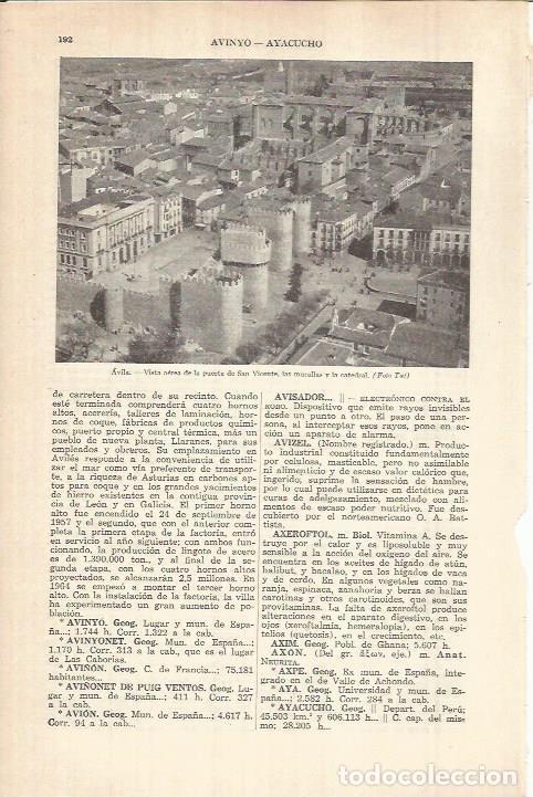 Otros art&iacute;culos de coleccionismo en papel: LAMINA ESPASA 37996: Vista aerea de las murallas de Avila - Varios