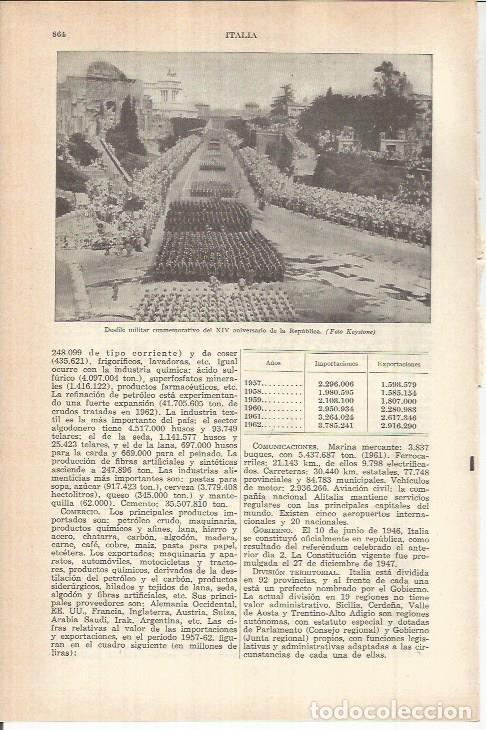 Otros art&iacute;culos de coleccionismo en papel: LAMINA ESPASA 38188: Desfile militar en Italia - Varios