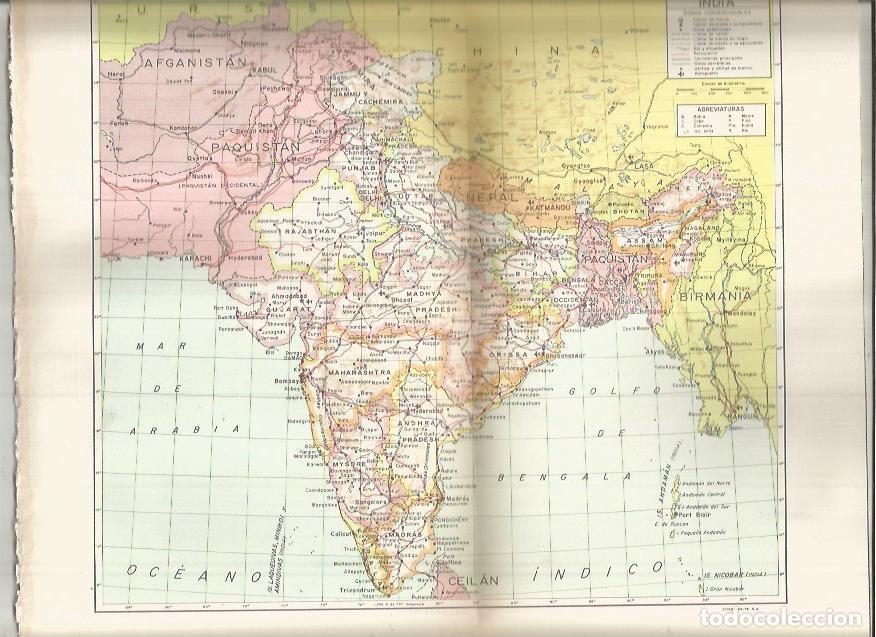 Otros art&iacute;culos de coleccionismo en papel: LAMINA ESPASA 38177: Mapa de India - Varios