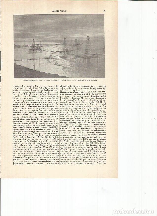 Otros art&iacute;culos de coleccionismo en papel: LAMINA ESPASA 37970: Yacimientos de petroleo en Comodoro Rivadavia, Argentina - Varios