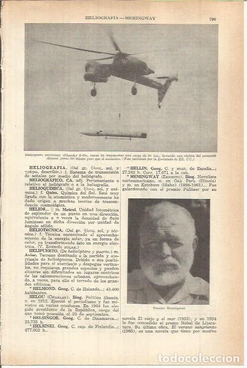 Otros art&iacute;culos de coleccionismo en papel: LAMINA ESPASA 38171: Ernest Hemingway - Varios