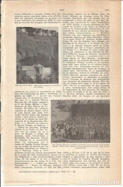 Otros art&iacute;culos de coleccionismo en papel: LAMINA ESPASA 37960: Monasterio de San Juan de la Pe&ntilde;a - Varios