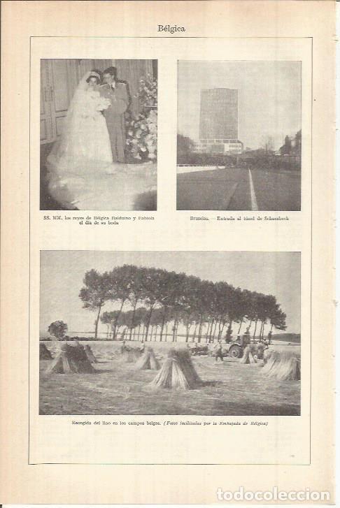 Otros art&iacute;culos de coleccionismo en papel: LAMINA ESPASA 38010: Los Reyes de Belgica, vista de Bruselas y campos belgas - Varios