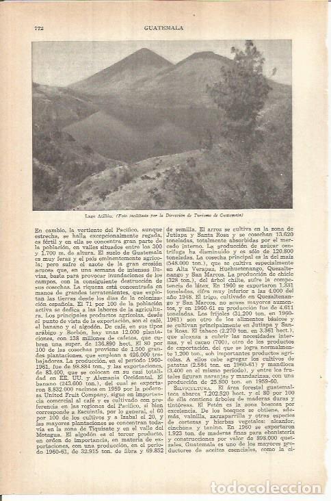 Otros art&iacute;culos de coleccionismo en papel: LAMINA ESPASA 38163: Lago Astillan, Guatemala - Varios