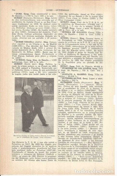 Otros art&iacute;culos de coleccionismo en papel: LAMINA ESPASA 38168: David ben Gurion en visita oficial a Francia - Varios